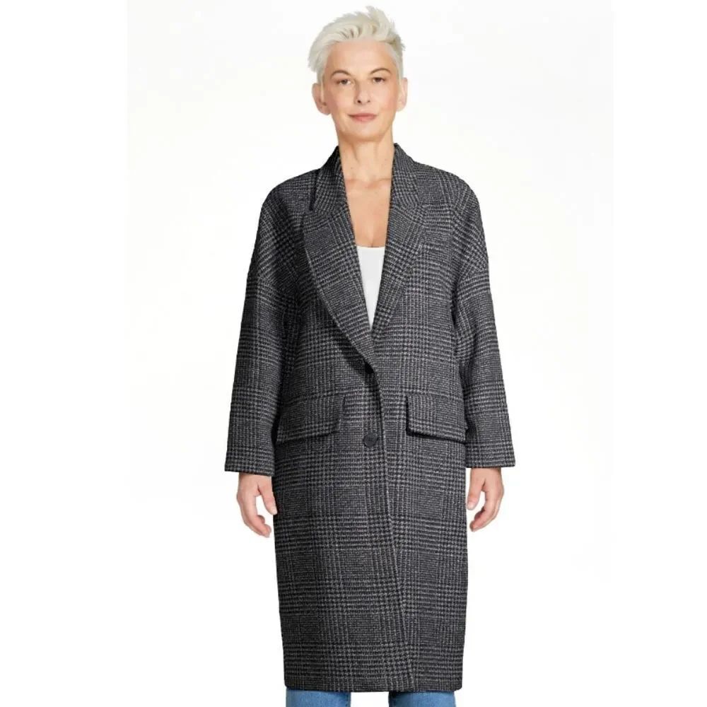 Scoop Women's Long Plaid Coat